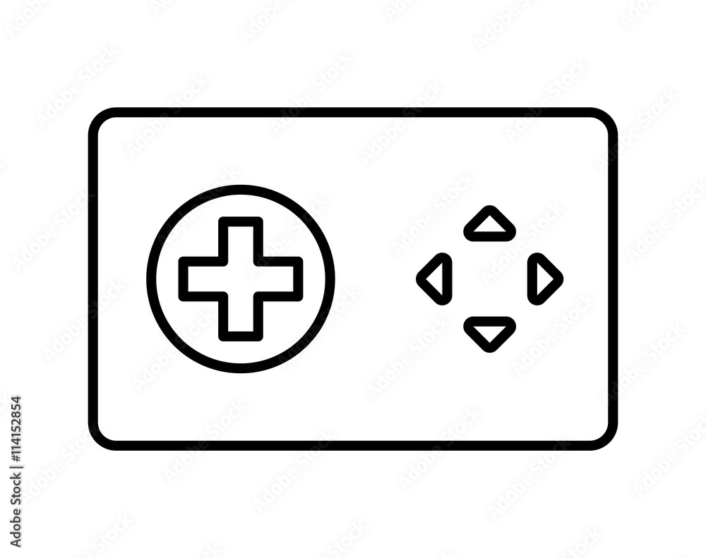 Video game concept represented by control and button icon over flat and isolated background Video game concept represented by control and button icon over flat and isolated background