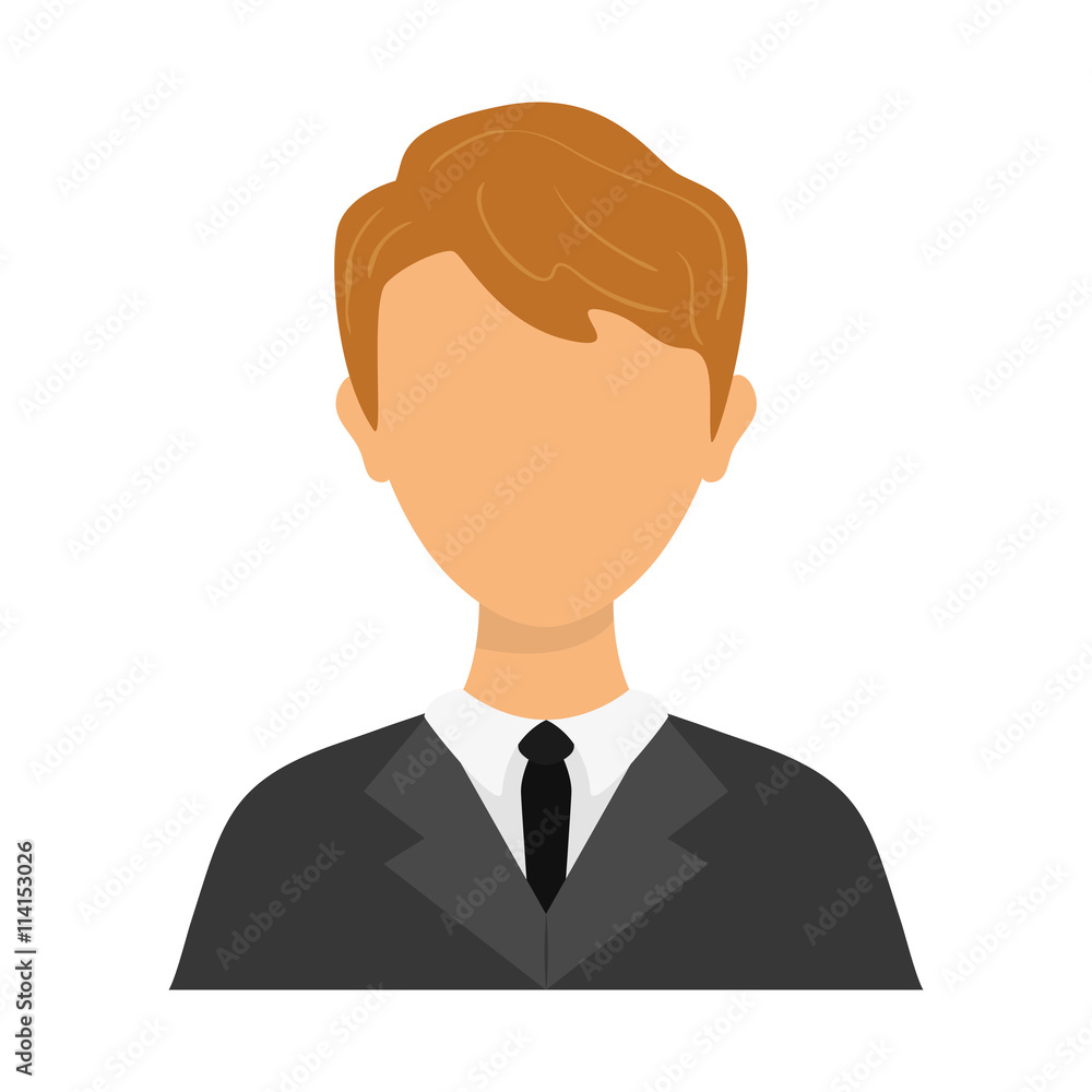 Person concept represented by businessman with necktie icon over flat and isolated background