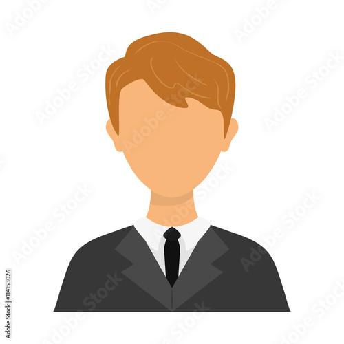 Person concept represented by businessman with necktie icon over flat and isolated background