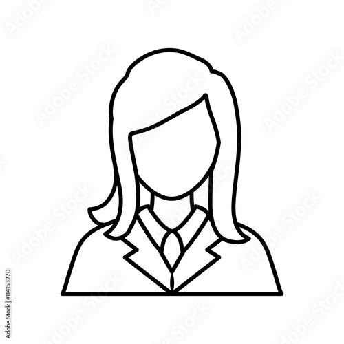 Avatar concept represented by woman person icon over flat and isolated background