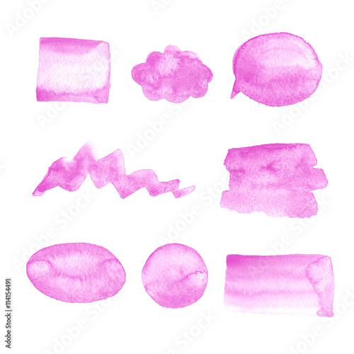 lovely pink set of watercolor shopping icons