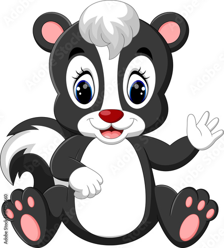 illustration of baby skunk cartoon