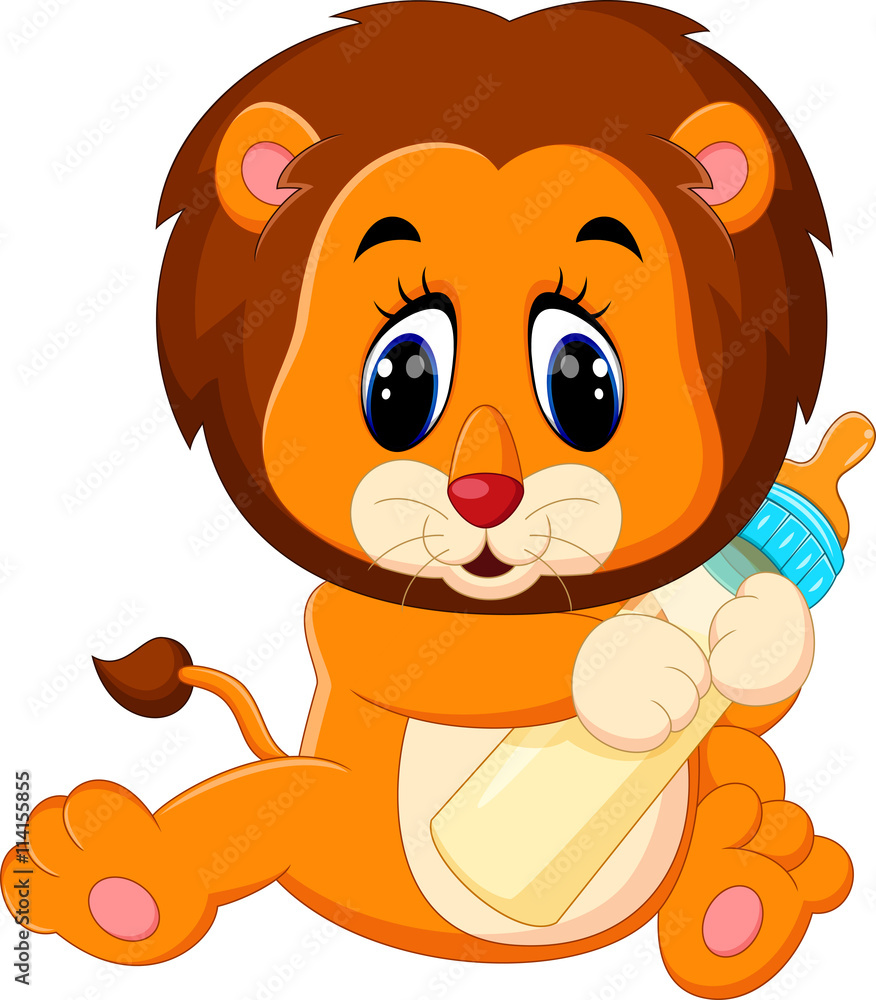 illustration of cute baby lion cartoon illustration of cute baby lion cartoon