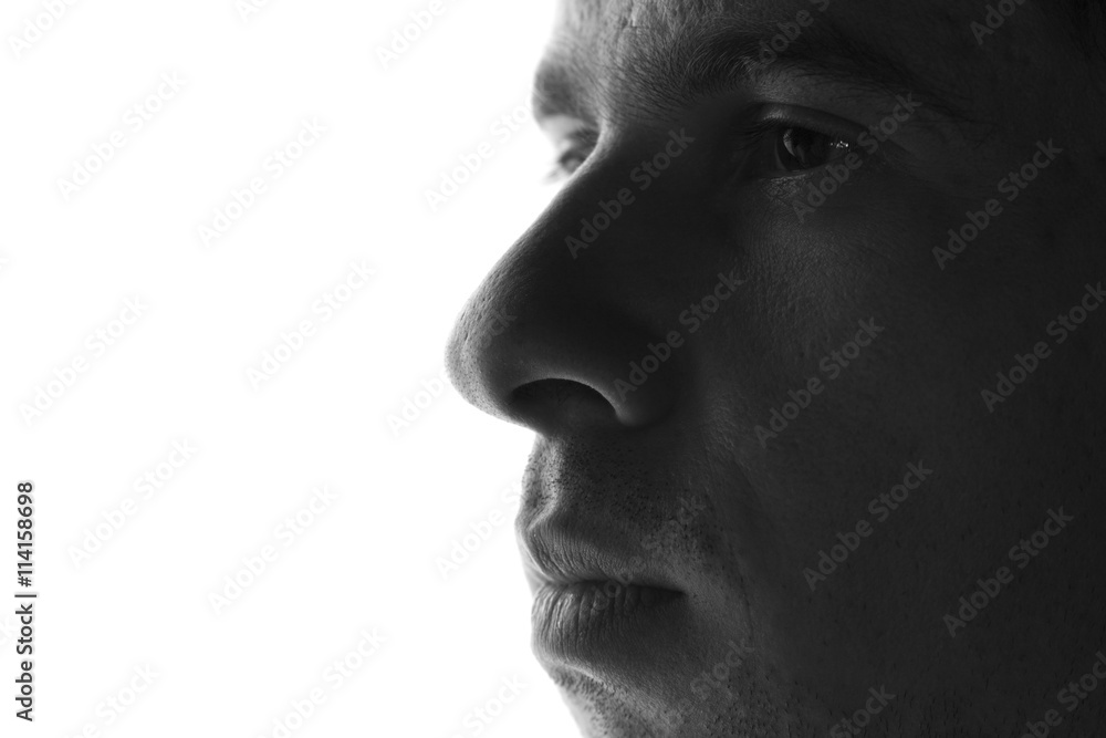 sad man silhouette on a white background sad man silhouette on a white background