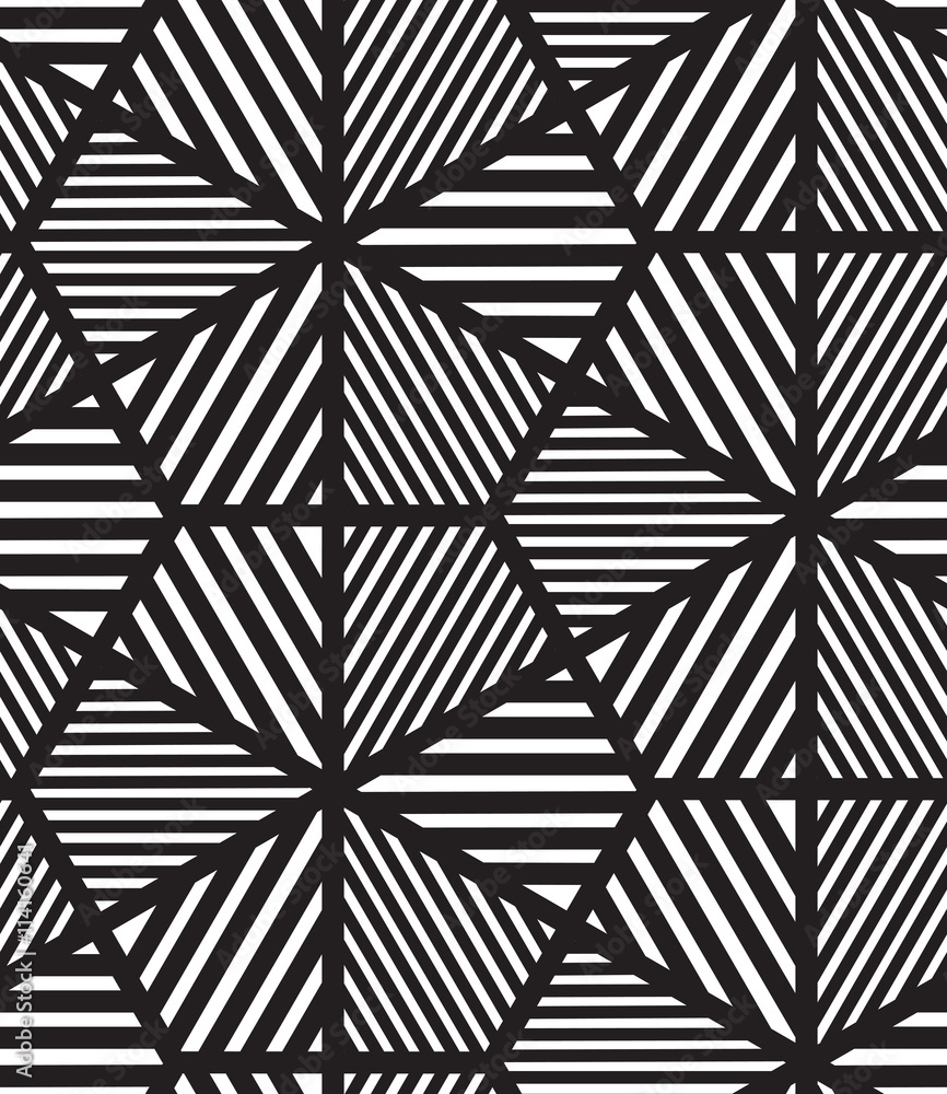 Vector seamless pattern. Modern stylish line, hexagon geometric
