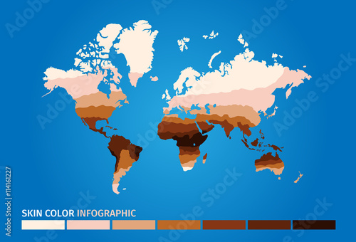 skin world map color infographic . skin vector graphic
