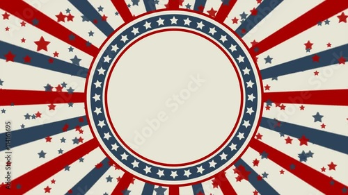 Vintage style American patriotic background. Looped animation 