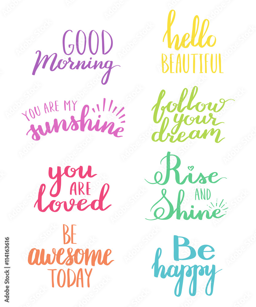 Lettering vector set. Motivational quote. Sweet cute inspiration typography. Calligraphy postcard poster graphic design element. Hand written sign. Lettering vector set. Motivational quote. Sweet cute inspiration typography. Calligraphy postcard poster graphic design element. Hand written sign.