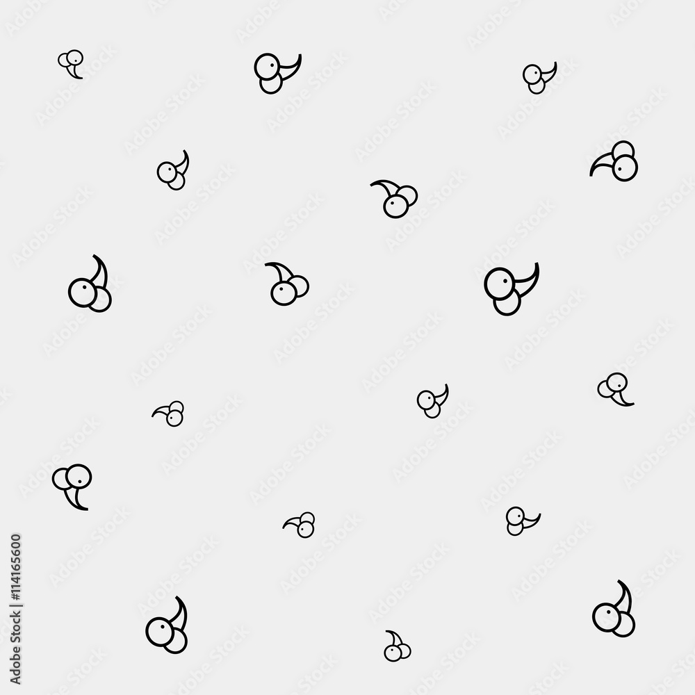 Geometric simple monochrome minimalistic vector pattern, cherry, berry Geometric simple monochrome minimalistic vector pattern, cherry, berry