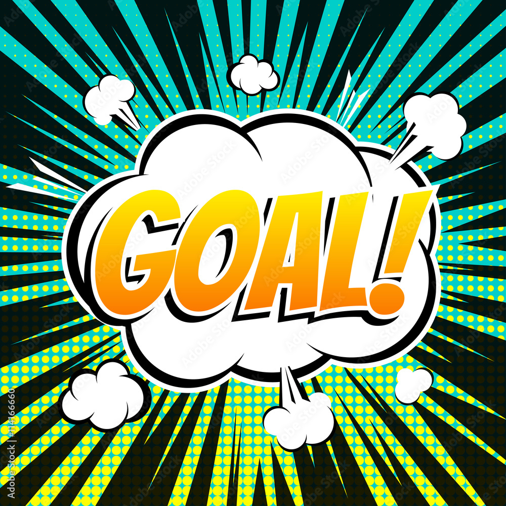 Fototapeta premium Goal comic book bubble text retro style