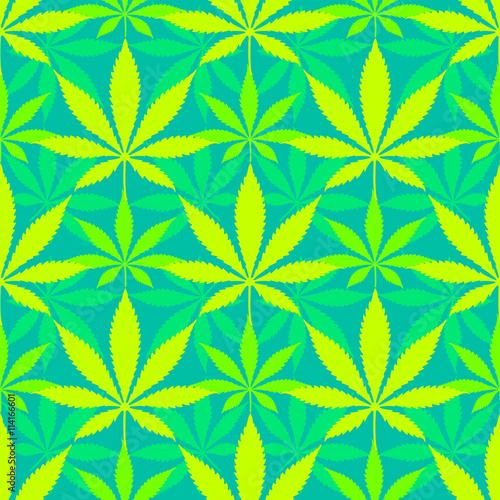 cannabis marijuana leaves seamless pattern.
