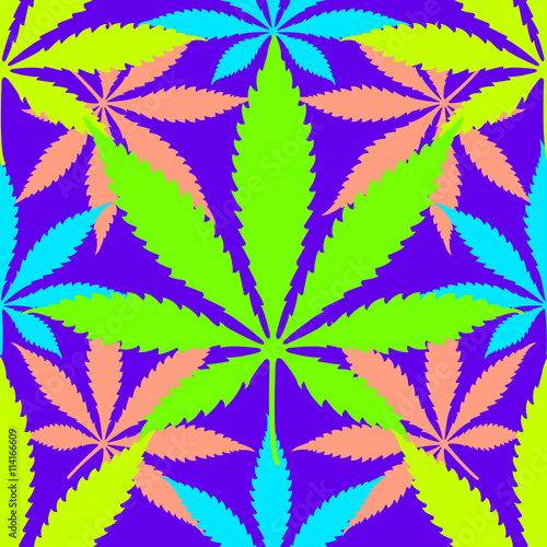 cannabis marijuana leaves seamless pattern.
