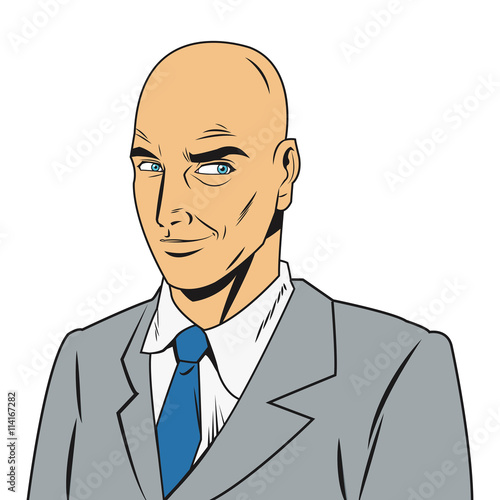 bald man with jacket and tie