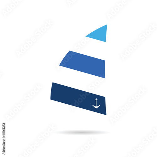 sail icon blue illustration