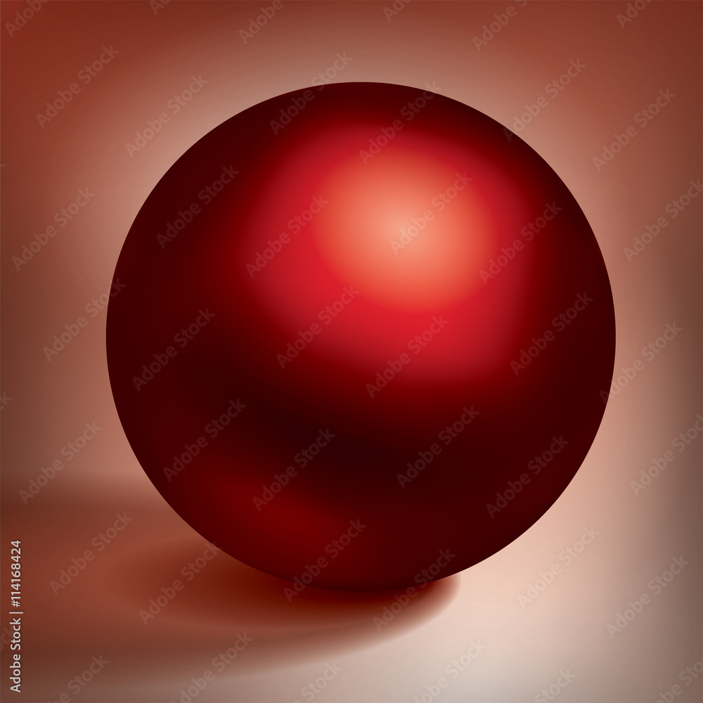 Vector volume red sphere, glossy red metal ball, surround the object for you project design Vector volume red sphere, glossy red metal ball, surround the object for you project design