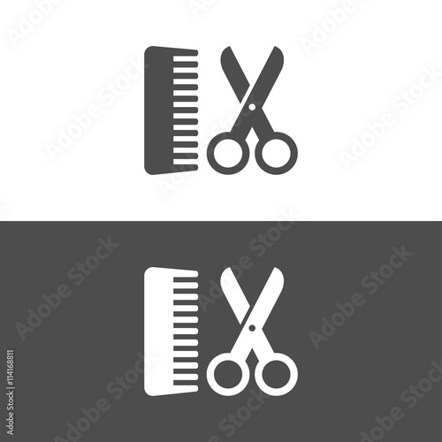 Iconos de peluquería. Peine y tijeras