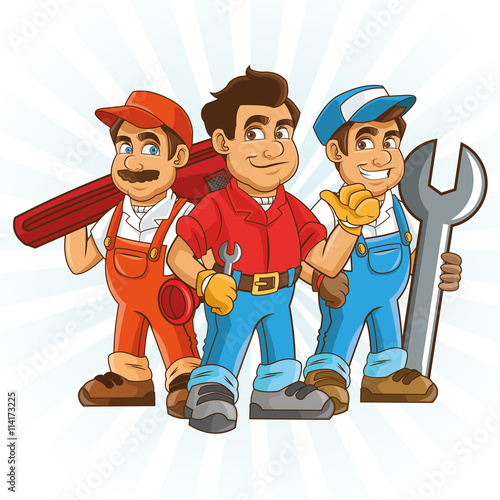 Plumbing service. Plumber cartoon design. vector graphic