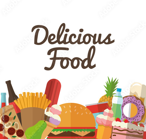 Delicius food. Food icon set icon. Menu concept. graphic vector photo