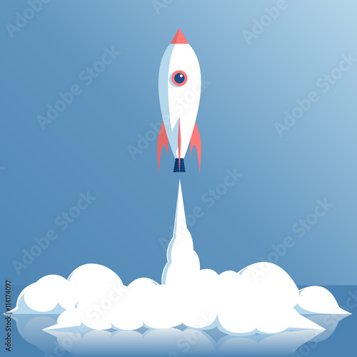 Cartoon rocket launch