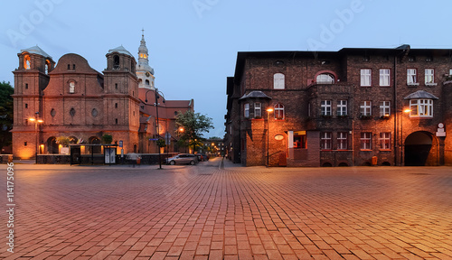 Historical development in Nikiszowiec district in Katowice, Poland.