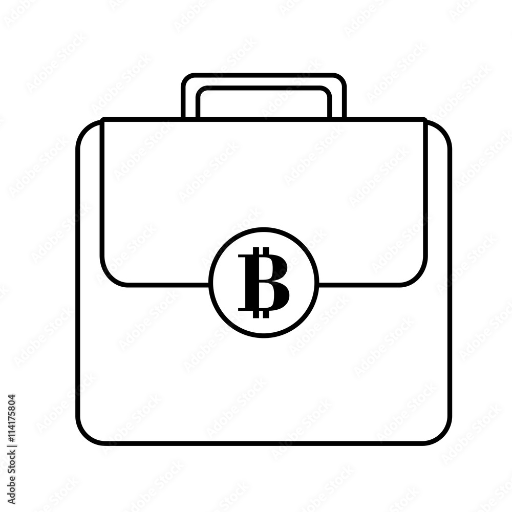 suitcase icon. Bitcoin design. vector graphic suitcase icon. Bitcoin design. vector graphic
