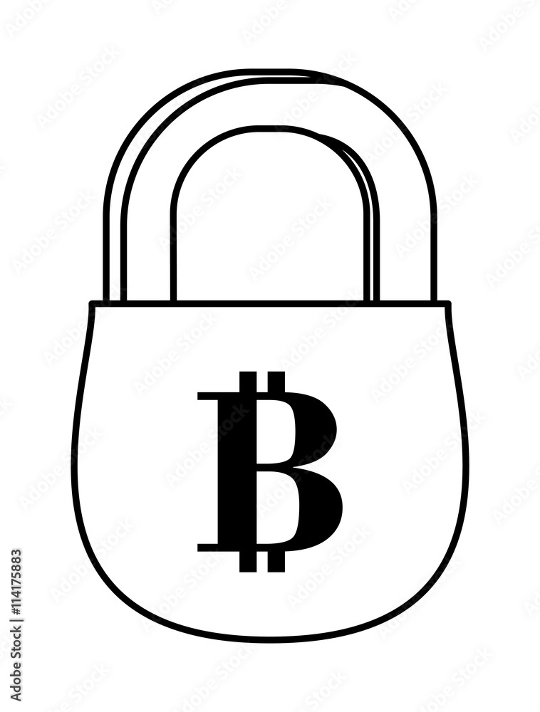 padlock icon. Bitcoin design. vector graphic padlock icon. Bitcoin design. vector graphic