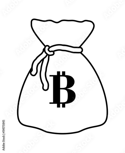 Money bag icon. Bitcoin design. vector graphic