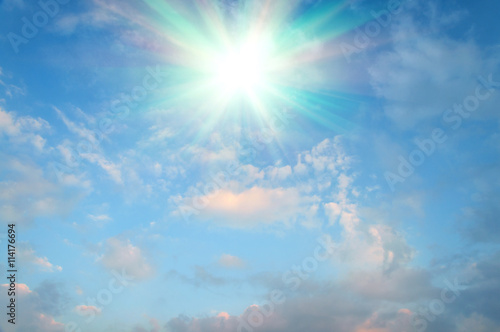 Abstract background of blue sky and clouds