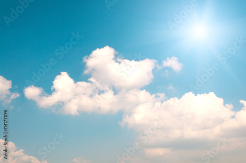 Abstract background of blue sky and clouds