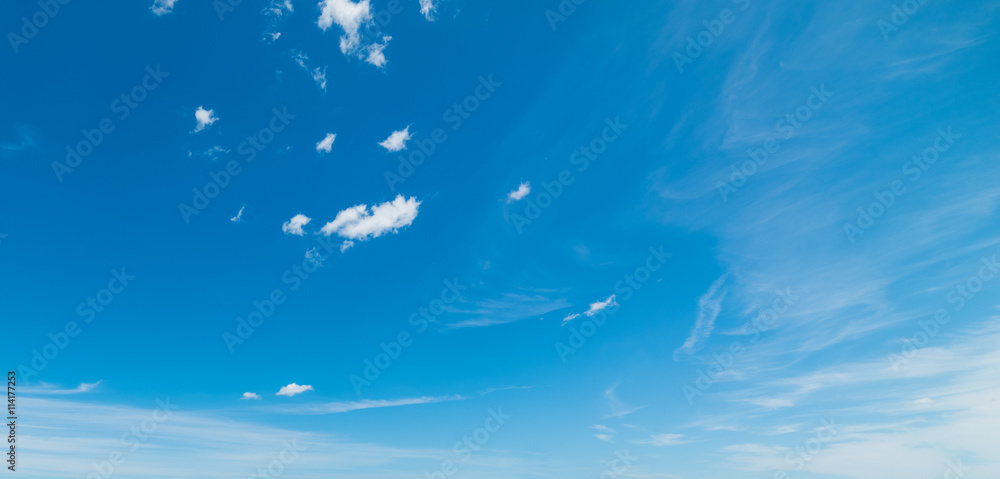 blue sky with small clouds