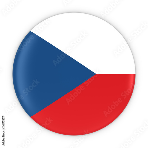 Free Download Czech Flag Button - Flag of Czech Republic Badge 3D Illustration - GFXLoad