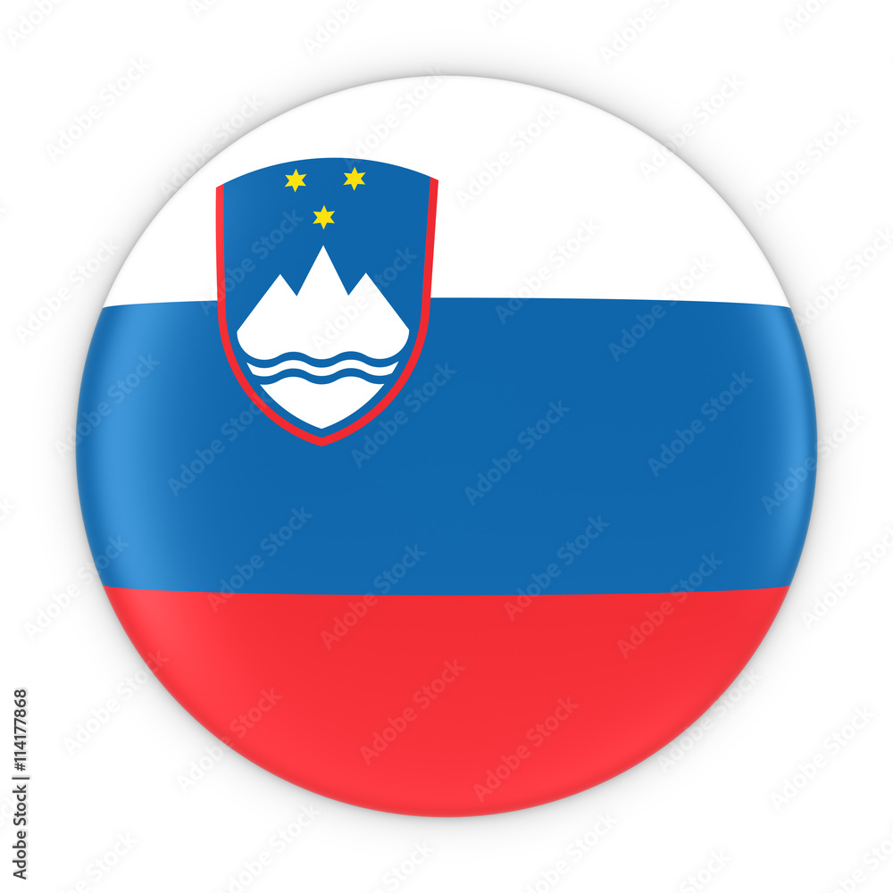 Slovenian Flag Button - Flag of Slovenia Badge 3D Illustration Slovenian Flag Button - Flag of Slovenia Badge 3D Illustration
