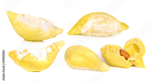 set of King of fruits, durian on white background