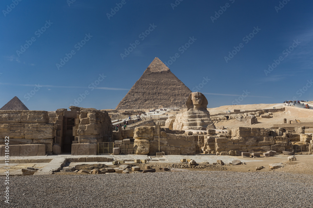 Egypt. Cairo - Giza. General view of pyramids Egypt. Cairo - Giza. General view of pyramids