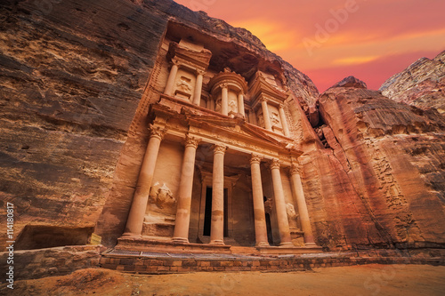 Ancient temple in Petra, Jordan photo