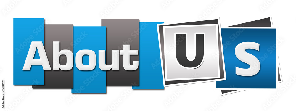 About Us Blue Grey Stripes Squares About Us Blue Grey Stripes Squares
