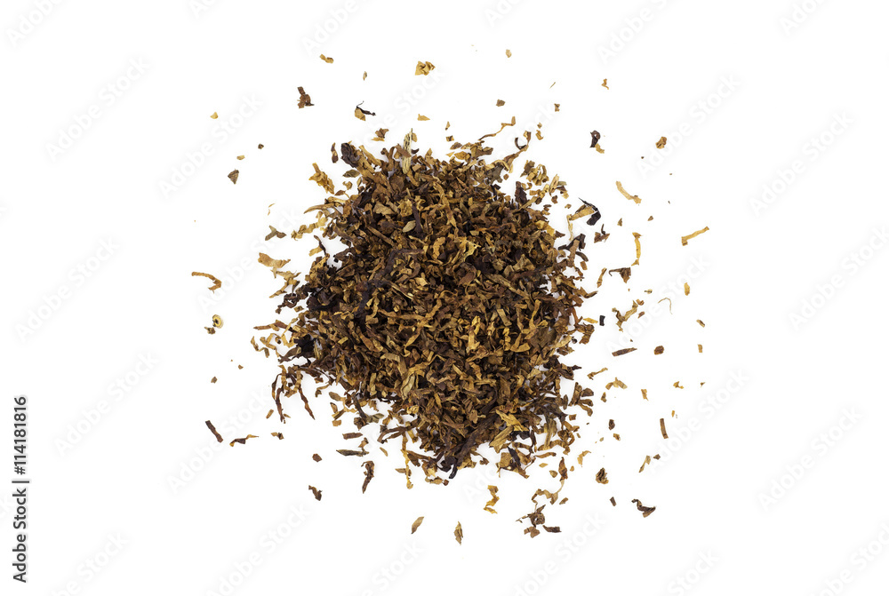 Pile of Pipe Tobacco isolated on white Pile of Pipe Tobacco isolated on white