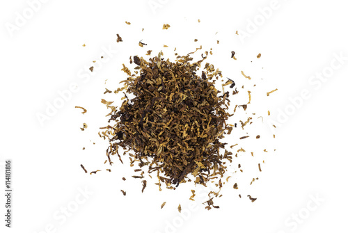 Pile of Pipe Tobacco isolated on white
