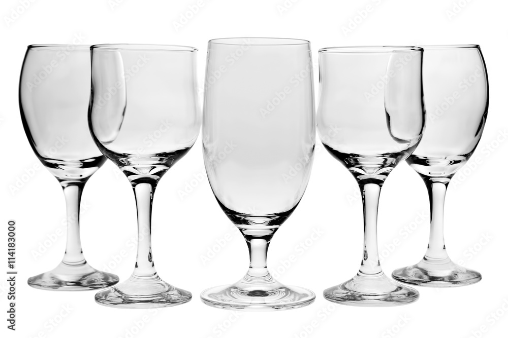 Empty glasses isolated on white Empty glasses isolated on white
