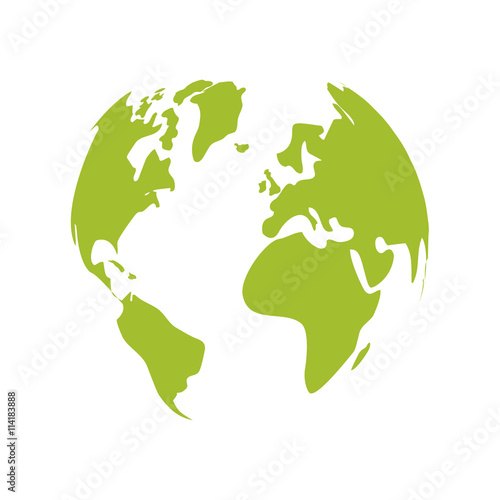planet icon. Think green concept. Vector graphic