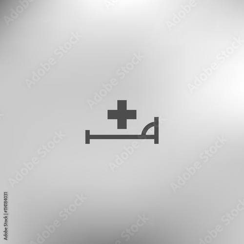 Vector icon with bed and cross