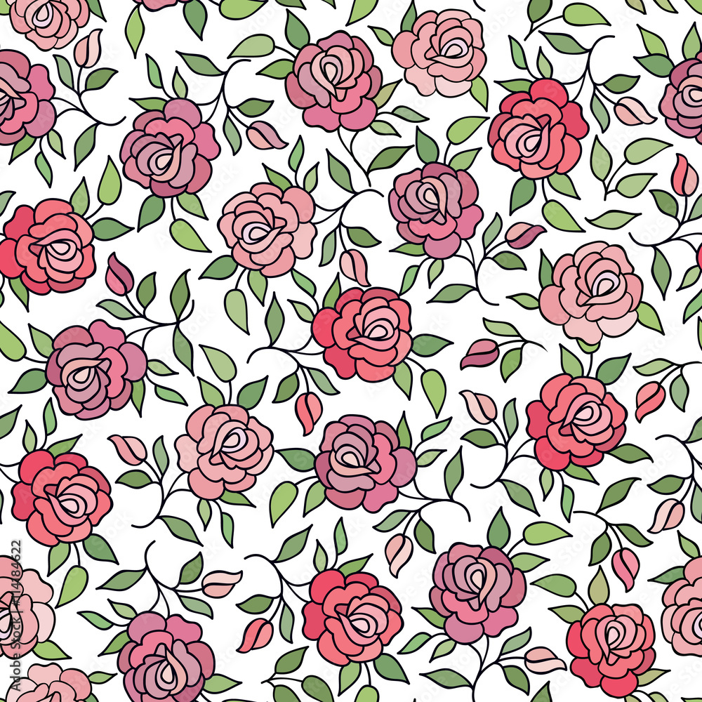 Floral seamless pattern Flower rose ornament background Flourish texture