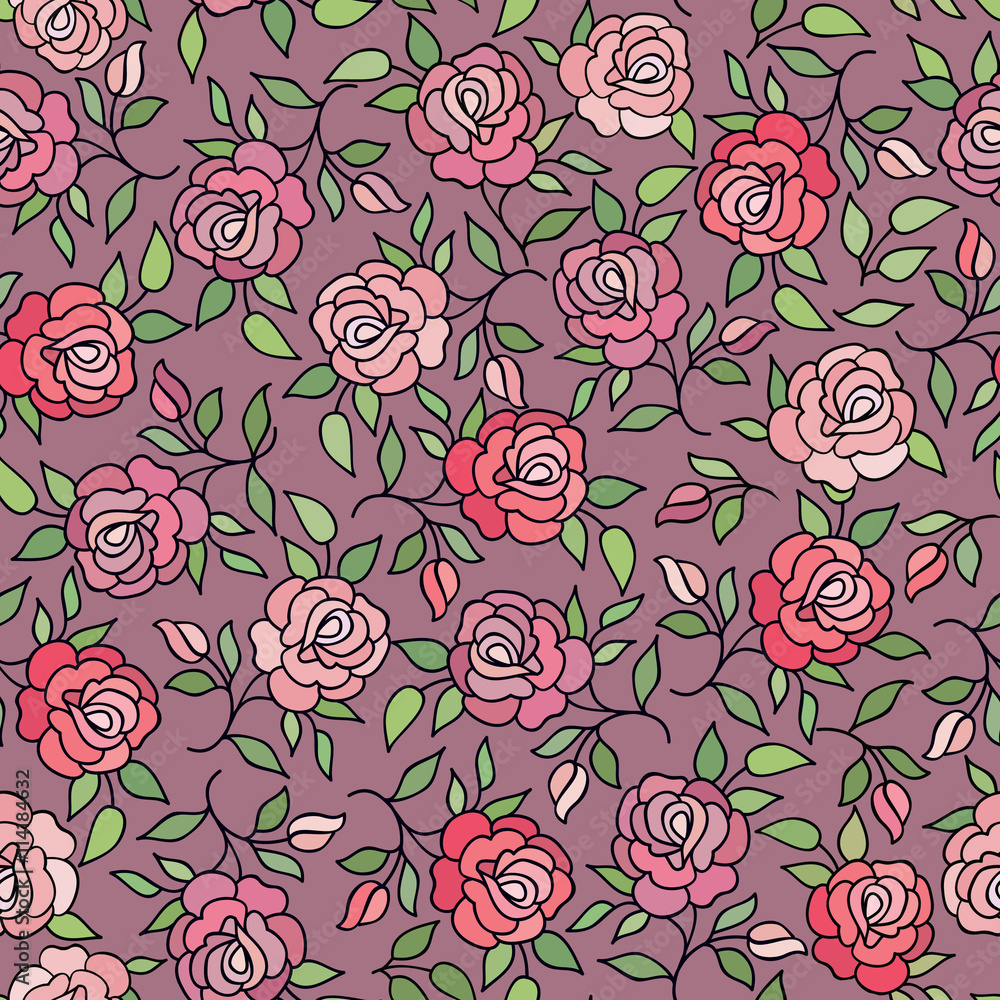 Floral pattern  Flower rose ornamental background Flourish texture