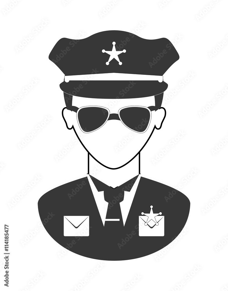 Policeman icon. Justice and law. vector graphic Policeman icon. Justice and law. vector graphic