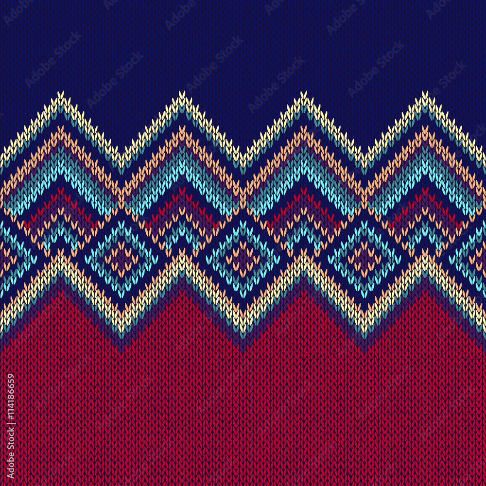 Seamless Pattern. Knit Woolen Ornament Texture