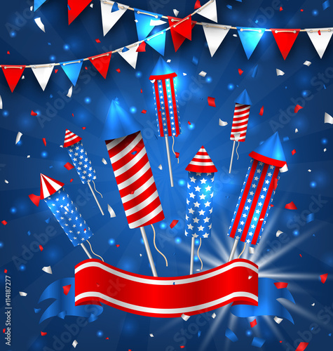 American Greeting Background for Independence Day 4th July