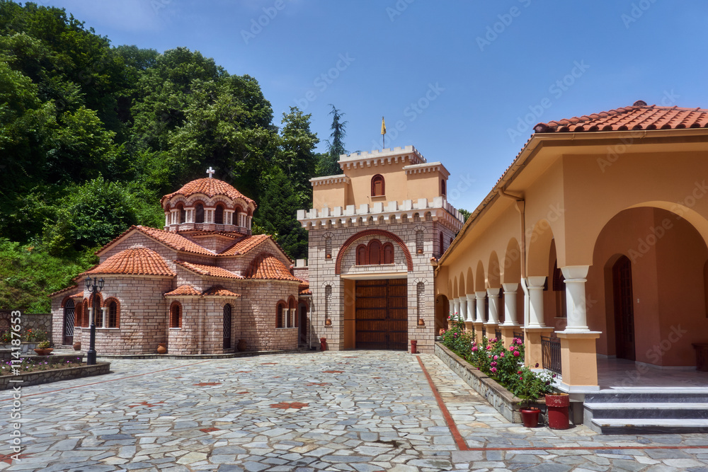 Courtyard Orthodox Monastery of Saint Dimitrios in Greece.