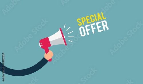 Special Offer Concept Flat design vector business illustration -  Digital marketing 