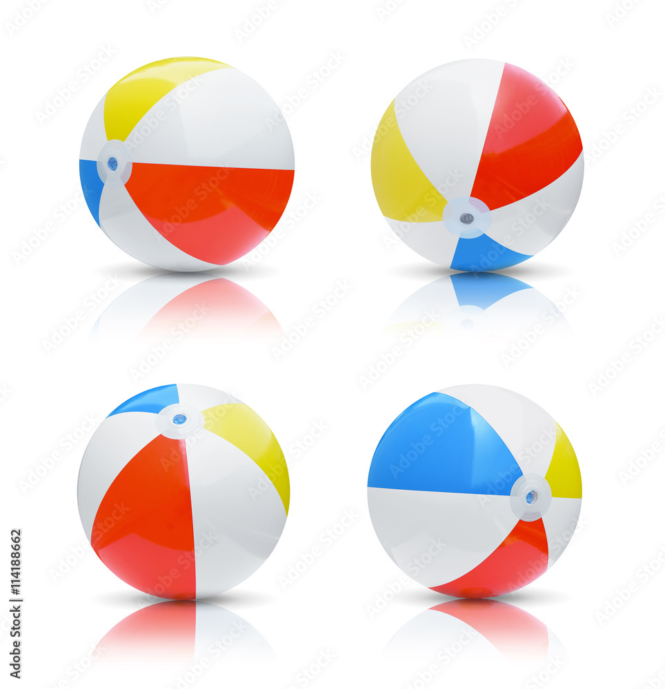 Collection of beach balls isolated on white background Collection of beach balls isolated on white background