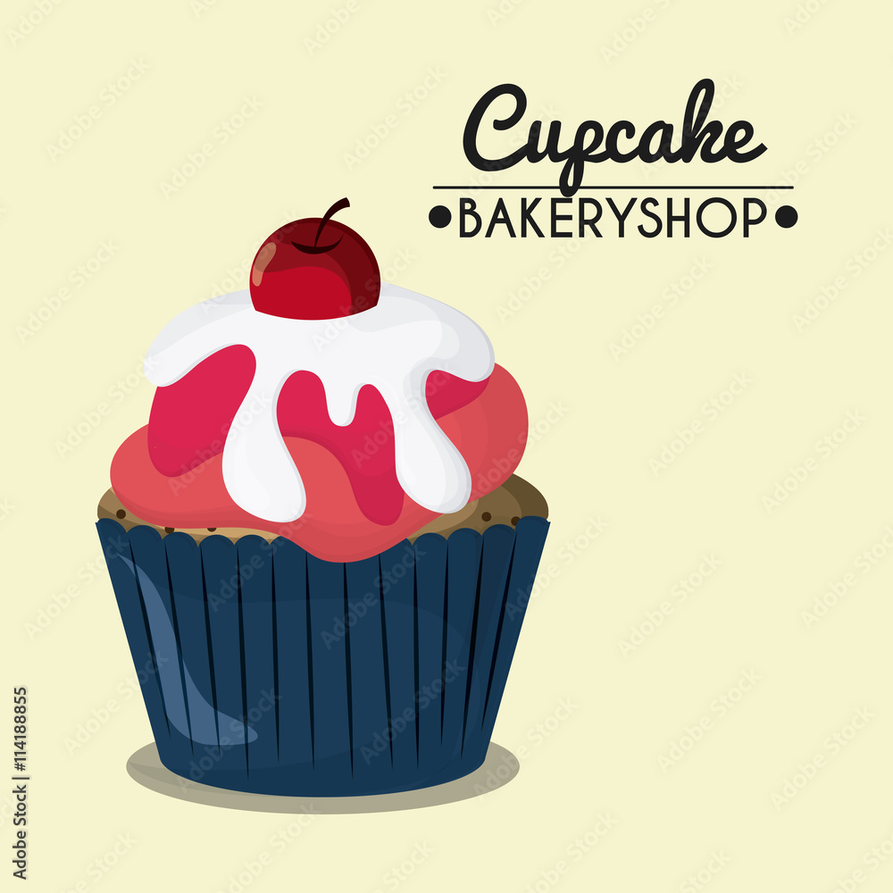 Decorated Cupcake. Sweet icon. vector graphic Decorated Cupcake. Sweet icon. vector graphic